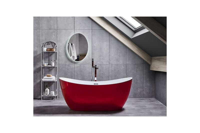 Badkar Antigua Röd/vit/silver, 78x180x72 cm - Röd/vit/silver, 78x180x72 cm - Hus & renovering - Kök & bad - Badrum - Badkar