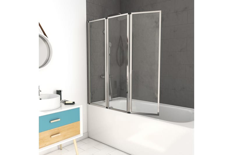 Knutby Badkarsvägg 125x143 cm - Silver - Hus & renovering - Kök & bad - Badrum - Duschar
