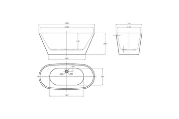Balans Sittbadkar 150 cm - Vit - Hus & renovering - Kök & bad - Badrum - Badkar - Fristående badkar