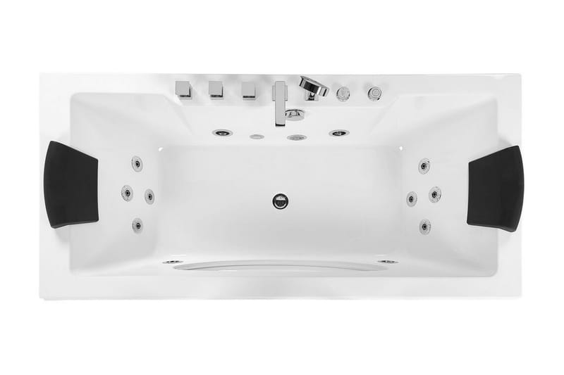 Badkar med LED 170 x 80 cm vit HAWES - Vit - Hus & renovering - Kök & bad - Badrum - Badkar