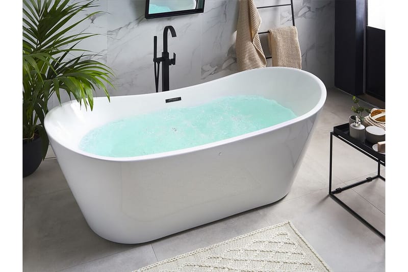 Bubbelbadkar fristående vit ANTIGUA - Vit - Hus & renovering - Kök & bad - Badrum - Badkar - Bubbelbadkar & massagebadkar