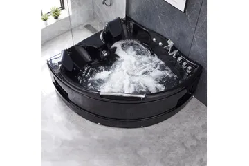 Bubbelbadkar Hörn 150x150cm Svart - Hus & renovering - Kök & bad - Badrum - Badkar - Bubbelbadkar & massagebadkar