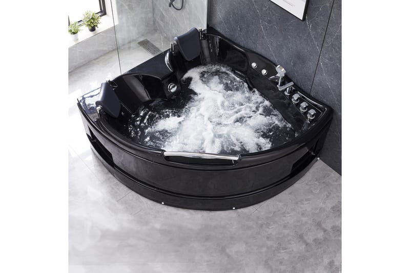 Bubbelbadkar Hörn 150x150cm Svart - Hus & renovering - Kök & bad - Badrum - Badkar - Bubbelbadkar & massagebadkar