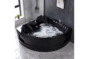 Bubbelbadkar Hörn 150x150cm Svart - Hus & renovering - Kök & bad - Badrum - Badkar - Bubbelbadkar & massagebadkar