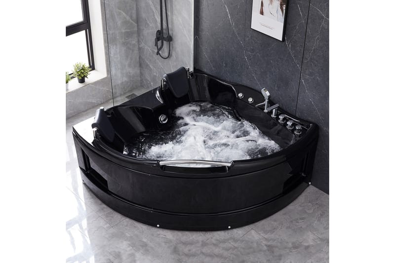 Bubbelbadkar Hörn 150x150cm Svart - Hus & renovering - Kök & bad - Badrum - Badkar - Bubbelbadkar & massagebadkar