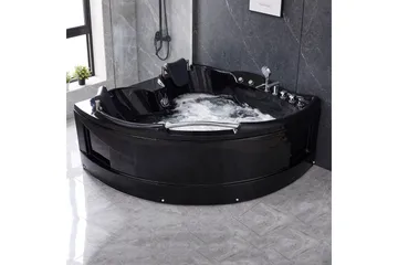 Bubbelbadkar Hörn 150x150cm Svart - Hus & renovering - Kök & bad - Badrum - Badkar - Bubbelbadkar & massagebadkar