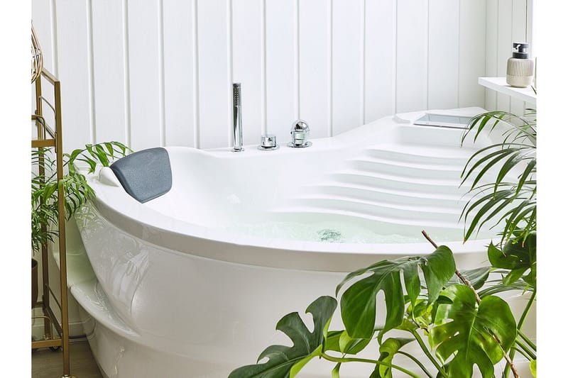 Fuenfria Hörnbubbelbadkar 145 cm med LED-belysning - Vit - Hus & renovering - Kök & bad - Badrum - Badkar