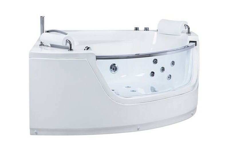 Mangle Hörnbubbelbadkar 150 cm med LED-belysning - Vit - Hus & renovering - Kök & bad - Badrum - Badkar