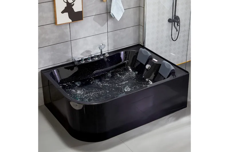 Noor Svart bubbelbadkar med värmare och ljusterapi, undefined