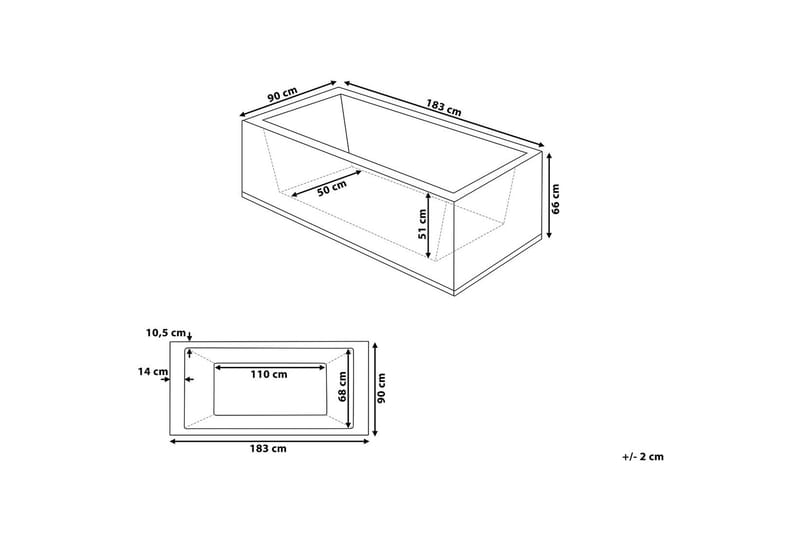 Varadero Bubbelbadkar 183 cm - Svart - Hus & renovering - Kök & bad - Badrum - Badkar - Bubbelbadkar & massagebadkar