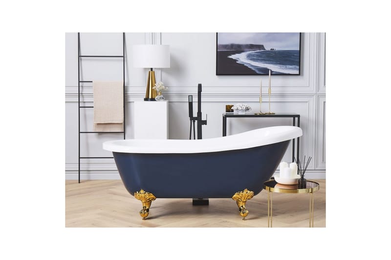 Badkar Cayman Blå/vit/guld, 77x153x74 cm - Blå/vit/guld, 77x153x74 cm - Hus & renovering - Kök & bad - Badrum - Badkar