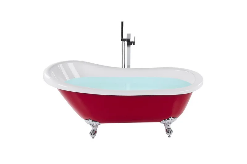 Badkar Cayman Röd/vit/silver, 77x153x74 cm, Röd/vit/silver, 77x153x74 cm