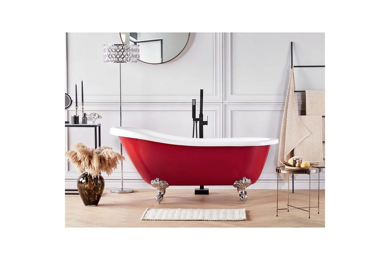 Badkar Cayman Röd/vit/silver, 77x153x74 cm - Röd/vit/silver, 77x153x74 cm - Hus & renovering - Kök & bad - Badrum - Badkar