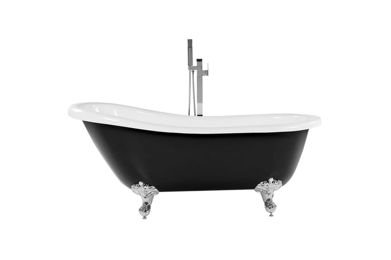 Badkar Cayman Svart/vit/silver, 76x170x76 cm - Svart/vit/silver, 76x170x76 cm - Hus & renovering - Kök & bad - Badrum - Badkar