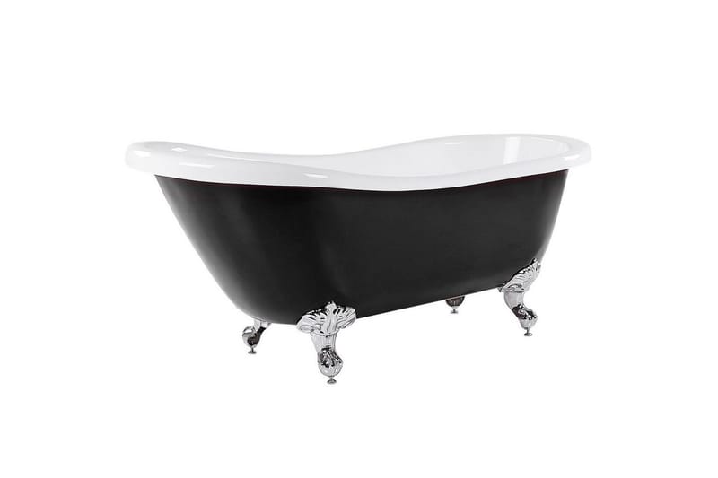 Badkar Cayman Svart/vit/silver, 76x170x76 cm - Svart/vit/silver, 76x170x76 cm - Hus & renovering - Kök & bad - Badrum - Badkar