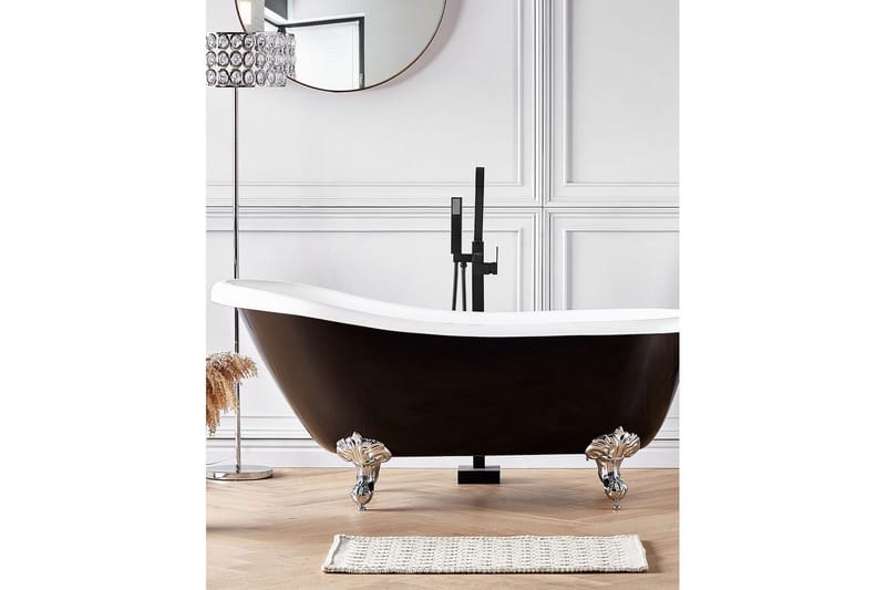Badkar Cayman Svart/vit/silver, 76x170x76 cm - Svart/vit/silver, 76x170x76 cm - Hus & renovering - Kök & bad - Badrum - Badkar