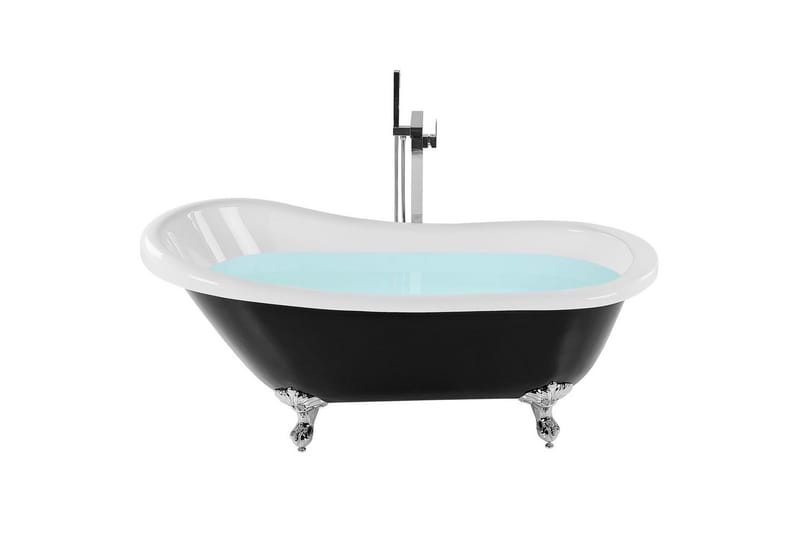 Badkar Cayman Svart/vit/silver, 77x153x74 cm - Svart/vit/silver, 77x153x74 cm - Hus & renovering - Kök & bad - Badrum - Badkar