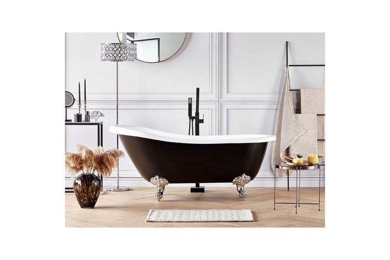 Badkar Cayman Svart/vit/silver, 77x153x74 cm - Svart/vit/silver, 77x153x74 cm - Hus & renovering - Kök & bad - Badrum - Badkar