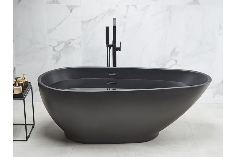 Fristående badkar 170 x 80 cm matt svart GUIANA - Svart - Fristående badkar