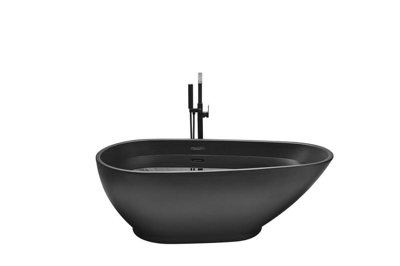 Fristående badkar 170 x 80 cm matt svart GUIANA - Svart - Fristående badkar