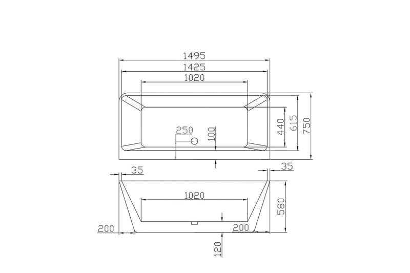 Andrum Badkar - Vit - Hus & renovering - Kök & bad - Badrum - Badkar - Fristående badkar