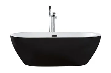 Fristående badkar 170 x 80 cm oval svart NEVIS - Svart - Hus & renovering - Kök & bad - Badrum - Badkar - Fristående badkar