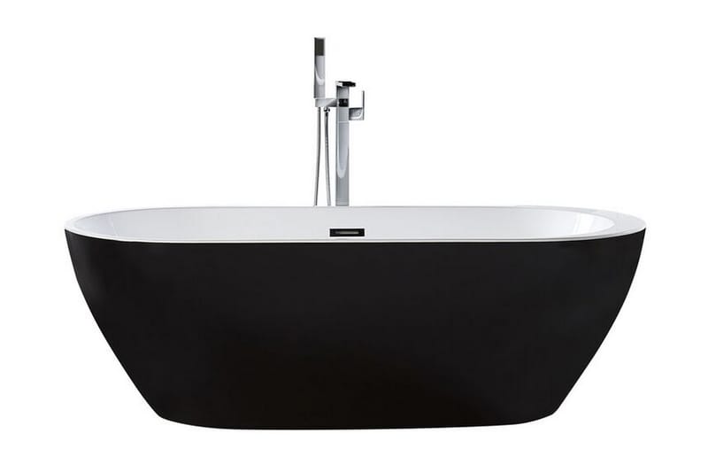 Fristående badkar 170 x 80 cm oval svart NEVIS - Svart - Hus & renovering - Kök & bad - Badrum - Badkar