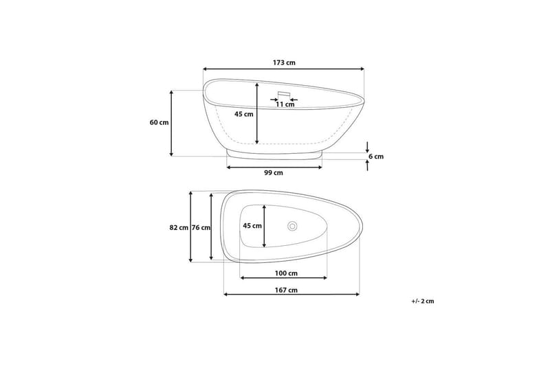 Guiana Badkar 170 cm - Vit - Hus & renovering - Kök & bad - Badrum - Badkar - Fristående badkar
