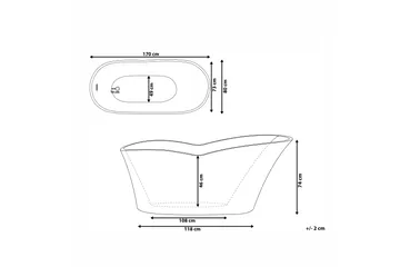 Hiddenlak Badkar Fristående - Vit - Hus & renovering - Kök & bad - Badrum - Badkar - Fristående badkar