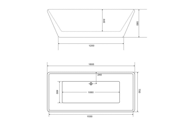 Ideal Fristående Badekar Bathlife 160 cm - Vit - Hus & renovering - Kök & bad - Badrum - Badkar