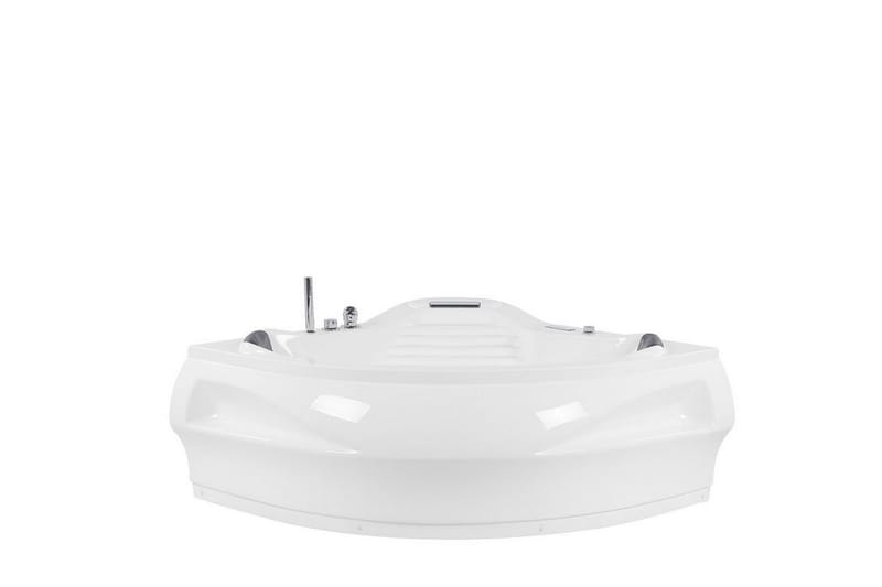 Fuenfria Hörnbubbelbadkar 145 cm med LED-belysning - Vit - Bubbelbadkar & massagebadkar
