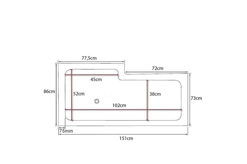 Behag Badkar 150cm - Vit - Hus & renovering - Kök & bad - Badrum - Badkar