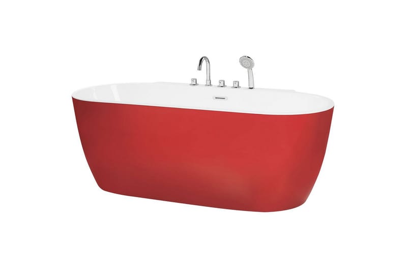 Badkar med blandare Rotso Röd/Vit - Röd/Vit - Hus & renovering - Kök & bad - Badrum - Badkar