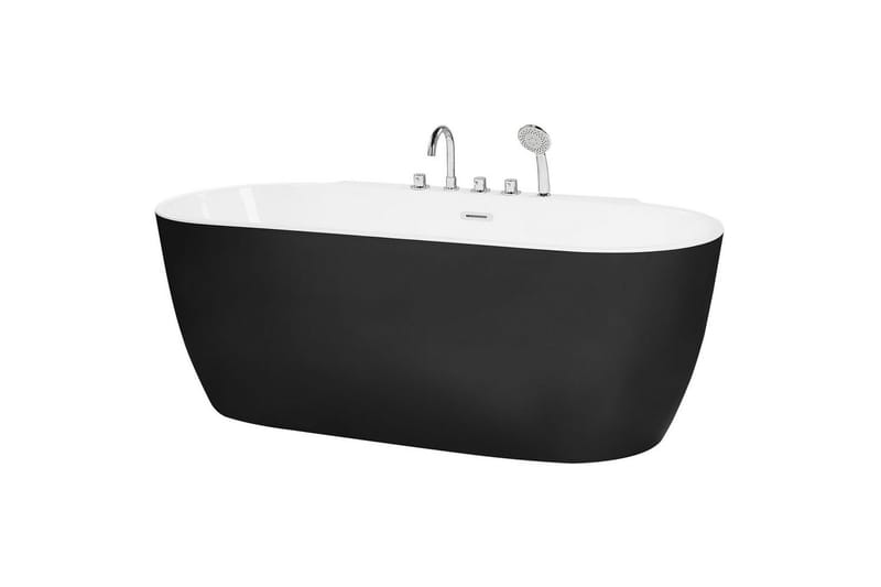 Badkar med blandare Rotso Svart/vit/silver - Svart/vit/silver - Hus & renovering - Kök & bad - Badrum - Badkar