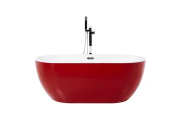 Badkar Nevis Röd/vit/silver, 78x170x59 cm - Röd/vit/silver, 78x170x59 cm - Hus & renovering - Kök & bad - Badrum - Badkar