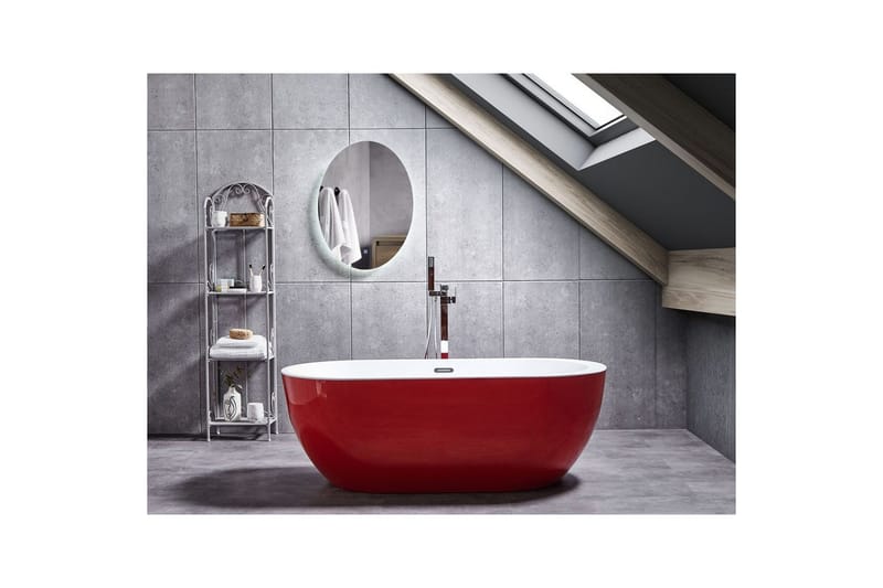 Badkar Nevis Röd/vit/silver, 78x170x59 cm - Röd/vit/silver, 78x170x59 cm - Hus & renovering - Kök & bad - Badrum - Badkar