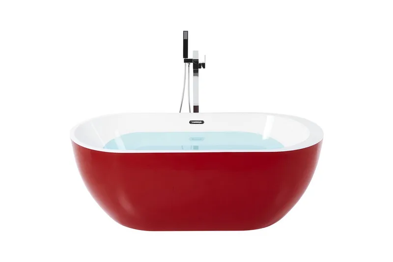 Badkar Nevis Röd/vit/silver, 78x170x59 cm, Röd/vit/silver, 78x170x59 cm