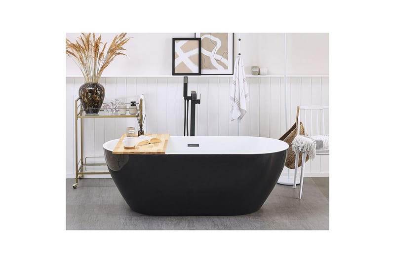 Badkar Nevis Svart/vit/silver, 75x150x58 cm - Svart/vit/silver, 75x150x58 cm - Hus & renovering - Kök & bad - Badrum - Badkar