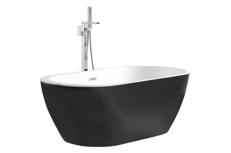 Badkar Nevis Svart/vit/silver, 75x150x58 cm - Svart/vit/silver, 75x150x58 cm - Hus & renovering - Kök & bad - Badrum - Badkar