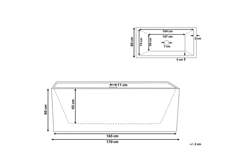 Badkar Rios Röd/Vit - Röd/Vit - Hus & renovering - Kök & bad - Badrum - Badkar