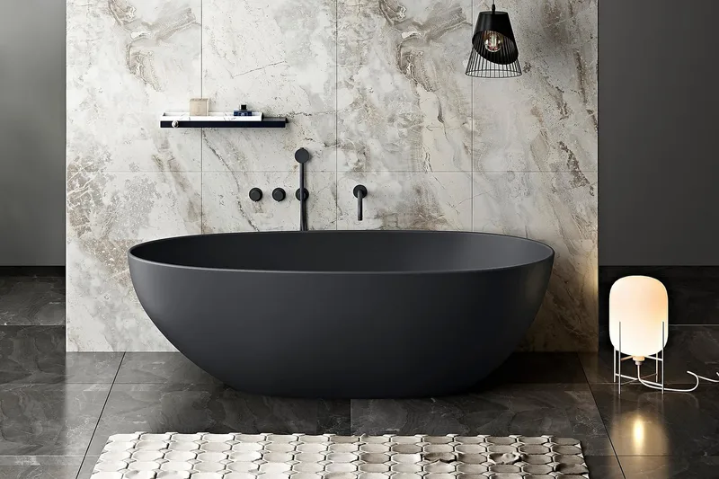 Badkar Bathlife Klok Svart