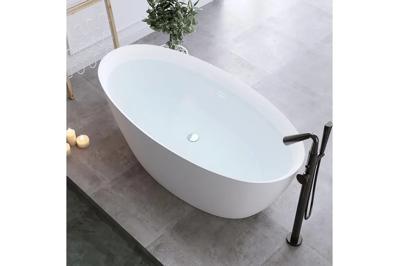 Bathlife Sund Sittbadkar 170 cm, Matt Vit
