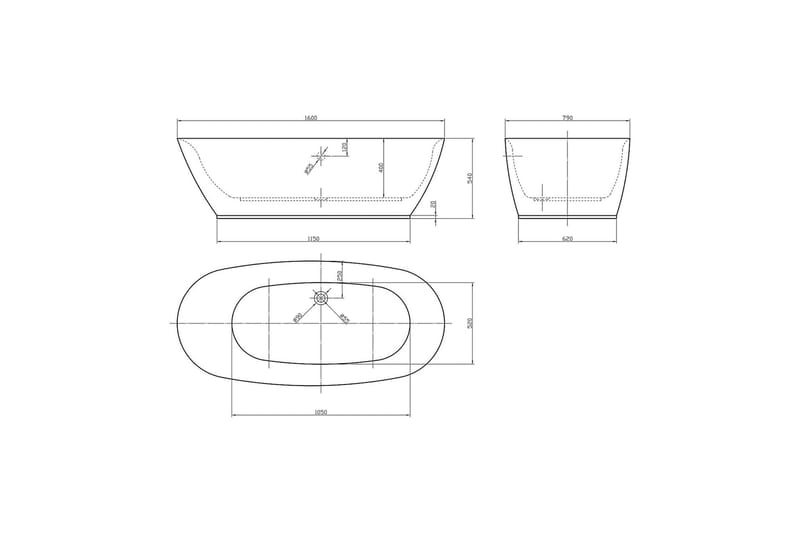 Ideal Oval Sittbadkar 160 cm - Hus & renovering - Kök & bad - Badrum - Badkar - Fristående badkar