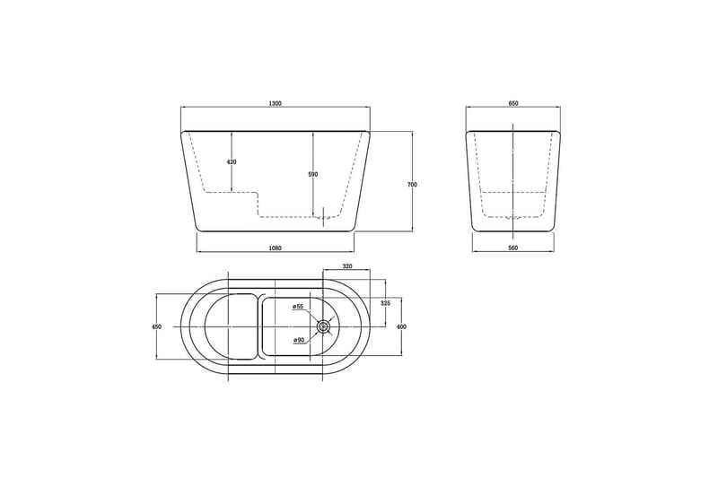 Ideal Sittbadkar Bathlife - Vit - Hus & renovering - Kök & bad - Badrum - Badkar