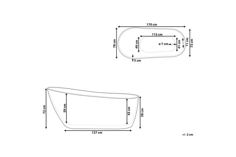 Badkar Solarte Svart/Silver/Vit - Svart/Silver/Vit - Hus & renovering - Kök & bad - Badrum - Badkar