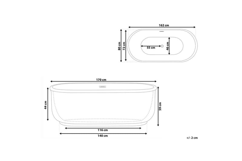 Badkar Pinel Svart/vit/silver - Svart/vit/silver - Hus & renovering - Kök & bad - Badrum - Badkar