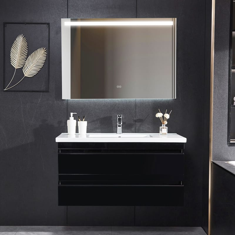 Badrumsmöbel 100cm | Kommod och LED-spegel | Blandare ingår - Hus & renovering - Kök & bad - Badrum - Duscharmatur & dusch tillbehör