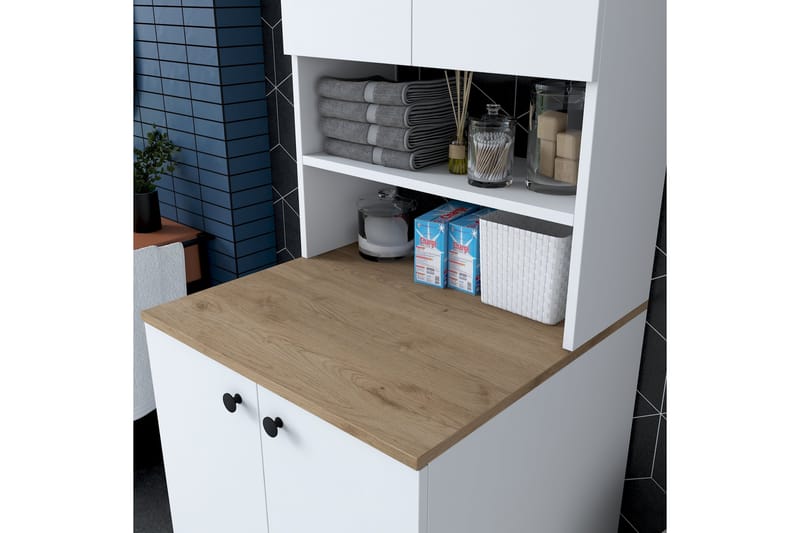 Akashya Badrumsskåp 70x183,6 cm Vit/Brun - Hanah Home - Hus & renovering - Kök & bad - Badrum - Badrumsmöbler & badrumsinredning - Badrumsskåp