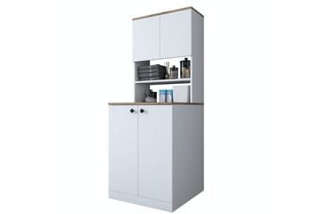 Akashya Badrumsskåp 70x183,6 cm Vit/Brun - Hanah Home - Hus & renovering - Kök & bad - Badrum - Badrumsmöbler & badrumsinredning - Badrumsskåp