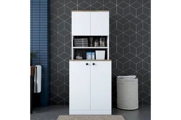 Akashya Badrumsskåp 70x183,6 cm Vit/Brun - Hanah Home - Hus & renovering - Kök & bad - Badrum - Badrumsmöbler & badrumsinredning - Badrumsskåp